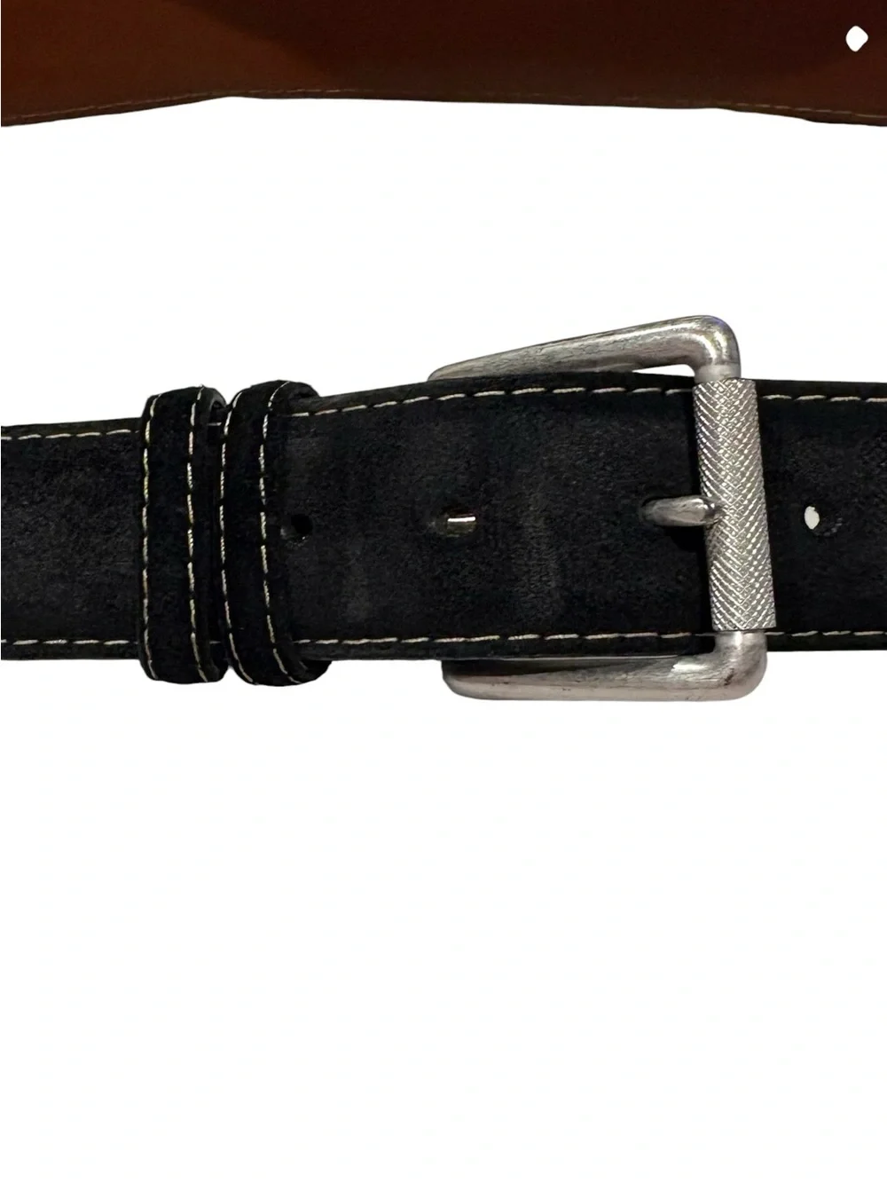 Torino Leather - European Sueded Calfskin Belt - Black. Size 40. 54010